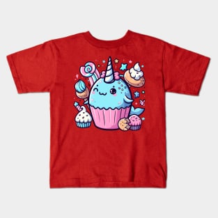 Muffin-Loving Narwhal Kids T-Shirt